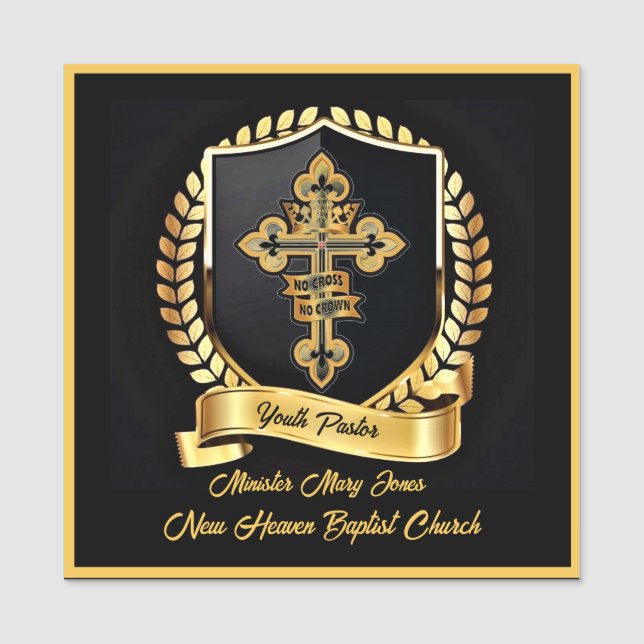 Para Nombres Etiqueta de nombre del Pastor Juvenil (Anverso)