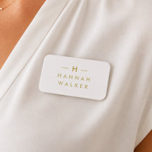 Etiqueta de nombre | Insignia magnética elegante g