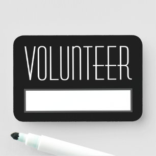 Para Nombres Etiqueta de nombre lujosa y clásica "VOLUNTARIO"