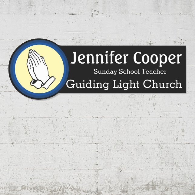 Para Nombres Etiqueta de nombre Manos rezando Personalizado Tex (Subido por el creador)