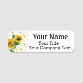 Para Nombres Etiqueta de nombre Miel Personalizado de girasoles