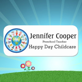 Para Nombres Etiqueta de nombre Niños logotipo de guardería Per