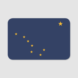 Para Nombres Etiqueta de nombre patriótico con bandera de Alask