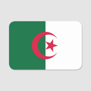 Para Nombres Etiqueta de nombre patriótico con bandera de Argel