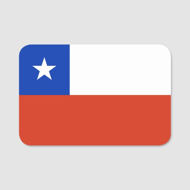 Para Nombres Etiqueta de nombre patriótico con bandera de Chile (Anverso)