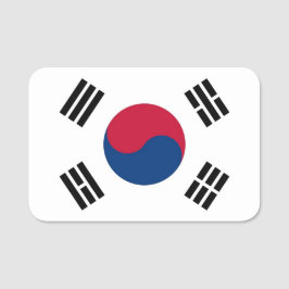 Para Nombres Etiqueta de nombre patriótico con bandera de Corea