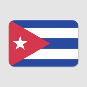 Para Nombres Etiqueta de nombre patriótico con bandera de Cuba