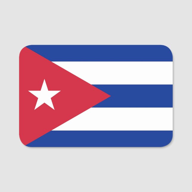 Para Nombres Etiqueta de nombre patriótico con bandera de Cuba (Anverso)