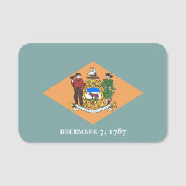 Para Nombres Etiqueta de nombre patriótico con bandera de Delaw