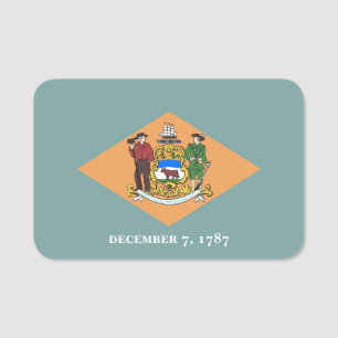 Para Nombres Etiqueta de nombre patriótico con bandera de Delaw