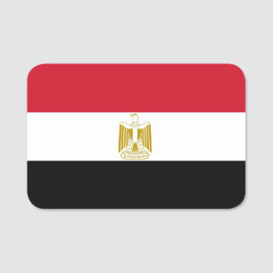 Para Nombres Etiqueta de nombre patriótico con bandera de Egipt