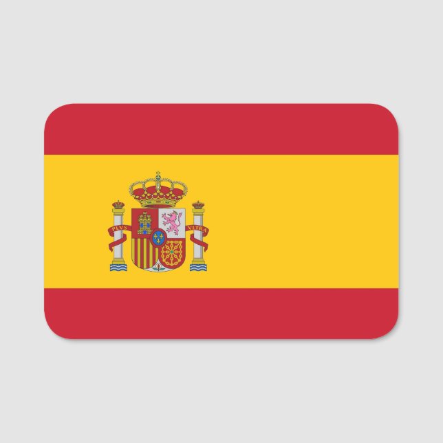 Para Nombres Etiqueta de nombre patriótico con bandera de Españ (Anverso)