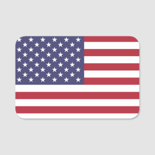 Para Nombres Etiqueta de nombre patriótico con bandera de Estad