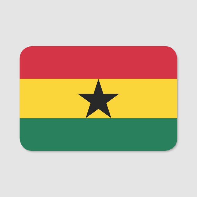 Para Nombres Etiqueta de nombre patriótico con bandera de Ghana (Anverso)