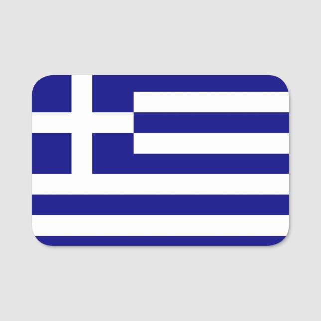 Para Nombres Etiqueta de nombre patriótico con bandera de Greci (Anverso)