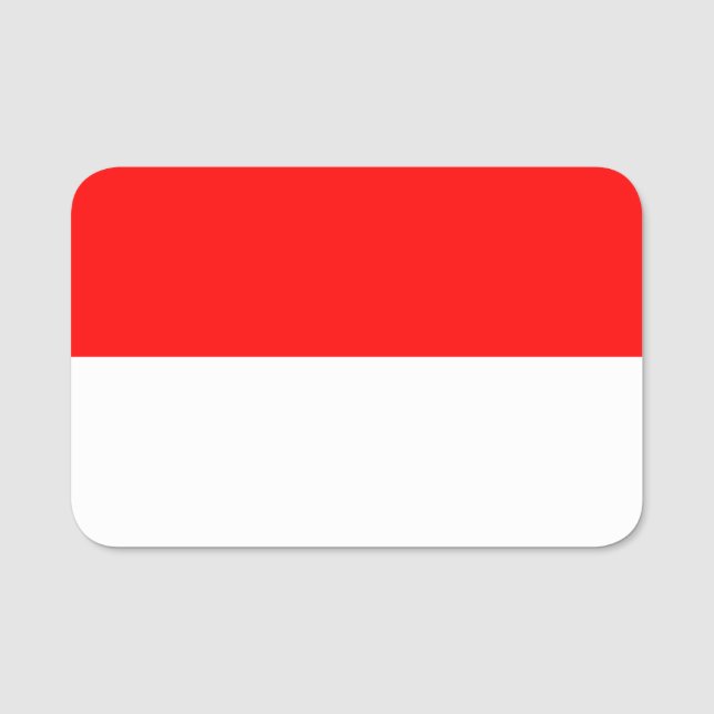 Para Nombres Etiqueta de nombre patriótico con bandera de Indon (Anverso)