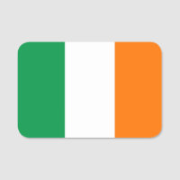Etiqueta de nombre patriótico con bandera de Irlan