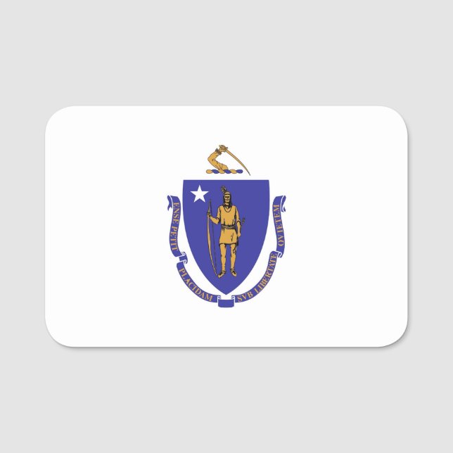 Para Nombres Etiqueta de nombre patriótico con bandera de Massa (Anverso)