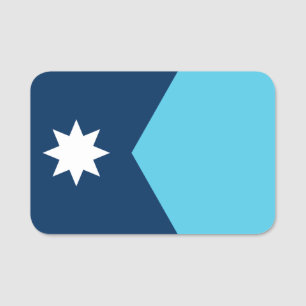 Para Nombres Etiqueta de nombre patriótico con bandera de Minne