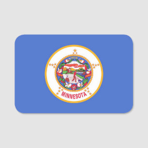 Para Nombres Etiqueta de nombre patriótico con bandera de Minne