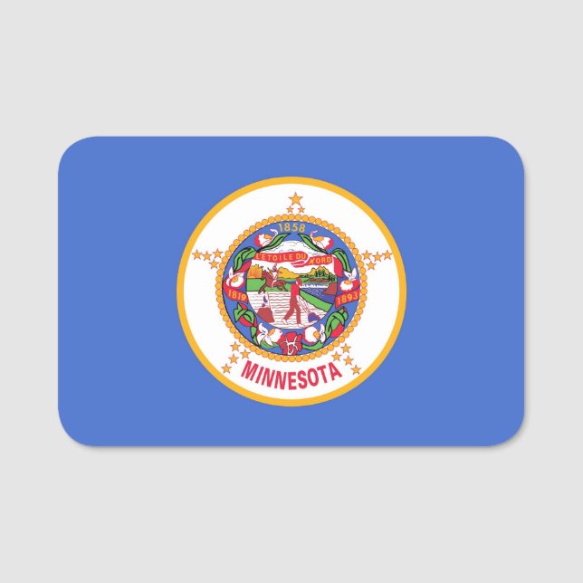 Para Nombres Etiqueta de nombre patriótico con bandera de Minne (Anverso)