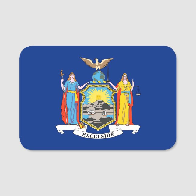 Para Nombres Etiqueta de nombre patriótico con bandera de Nueva (Anverso)