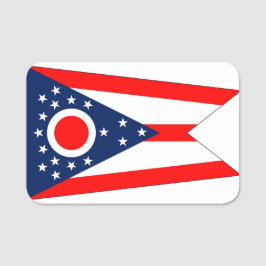 Para Nombres Etiqueta de nombre patriótico con bandera de Ohio