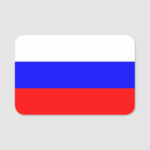 Para Nombres Etiqueta de nombre patriótico con bandera de Rusia