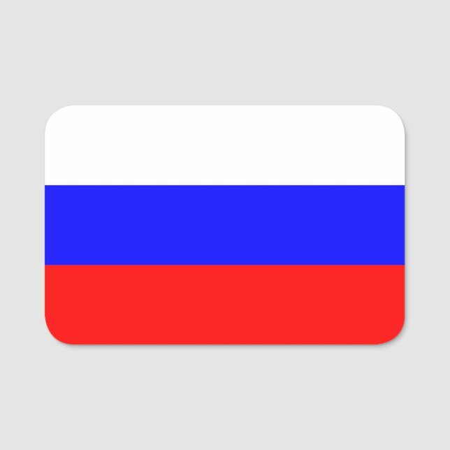 Para Nombres Etiqueta de nombre patriótico con bandera de Rusia (Anverso)