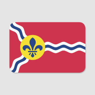 Para Nombres Etiqueta de nombre patriótico con bandera de St. L