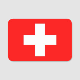 Para Nombres Etiqueta de nombre patriótico con bandera de Suiza