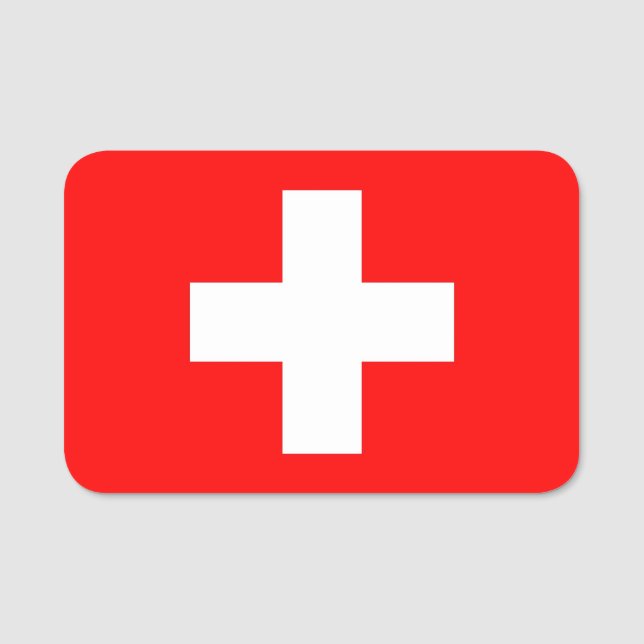 Para Nombres Etiqueta de nombre patriótico con bandera de Suiza (Anverso)