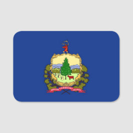 Para Nombres Etiqueta de nombre patriótico con bandera de Vermo