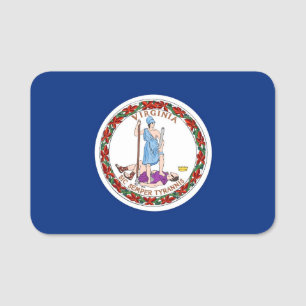 Para Nombres Etiqueta de nombre patriótico con bandera de Virgi