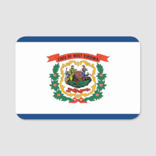 Para Nombres Etiqueta de nombre patriótico con bandera de Virgi