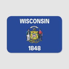 Para Nombres Etiqueta de nombre patriótico con bandera del esta