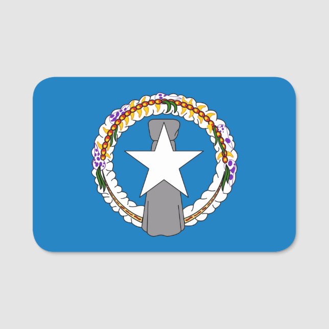 Para Nombres Etiqueta de nombre patriótico con bandera del nort (Anverso)