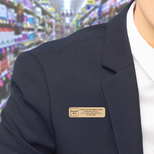 Para Nombres Etiqueta de nombre rectangular larga marrón claro