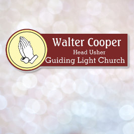 Para Nombres Etiqueta de nombre Rezando las manos o tu logotipo