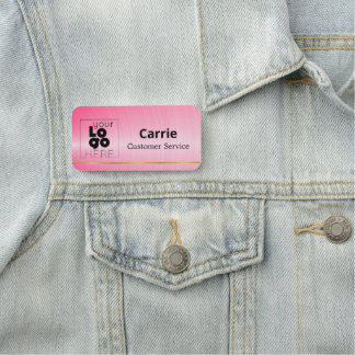 Para Nombres Etiqueta de nombre rosa caliente cepillado con tu