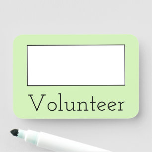 Para Nombres Etiqueta de nombre "voluntario" brillante y contem