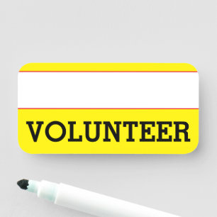 Para Nombres Etiqueta de nombre "VOLUNTEER", simple y respetabl