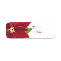 Etiqueta de regalo de Poinsettia navidades