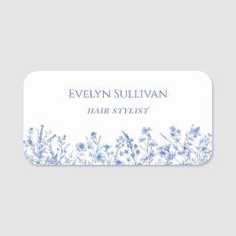 Para Nombres Etiqueta del nombre de las flores silvestres azule