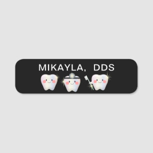 Para Nombres Etiqueta divertida de nombre de la dentista de los