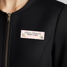 Para Nombres Etiqueta ondulada a cuadros rosa retro