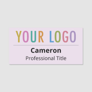 Para Nombres Lilac Purple Staff Name Etiqueta Business Logo Mag