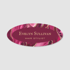 Para Nombres Magenta Red Agate Name Etiqueta