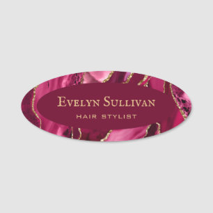 Para Nombres Magenta Red Agate Name Etiqueta