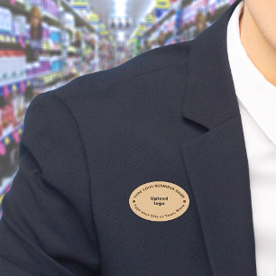 Para Nombres Marca comercial Luz Marrón Oval Etiqueta de nombre